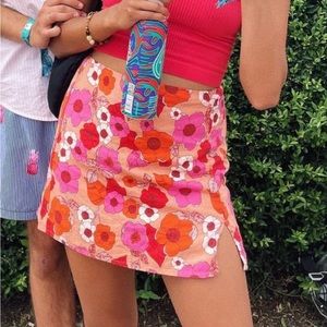 Urban Outfitters floral print pink skirt size small